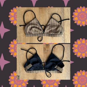 Striped Triangle Bikini Top by Hurley, Size Small